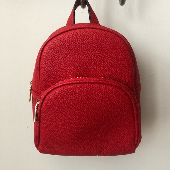 Tuscany Leather Handbags - red faux leather mini backpack